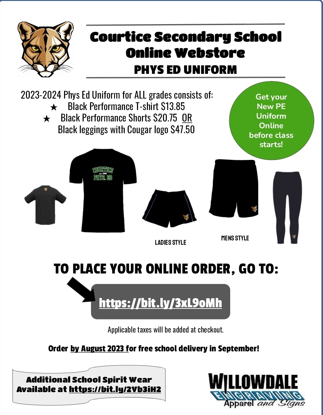 Physical Education Uniform 2023-2024 available now