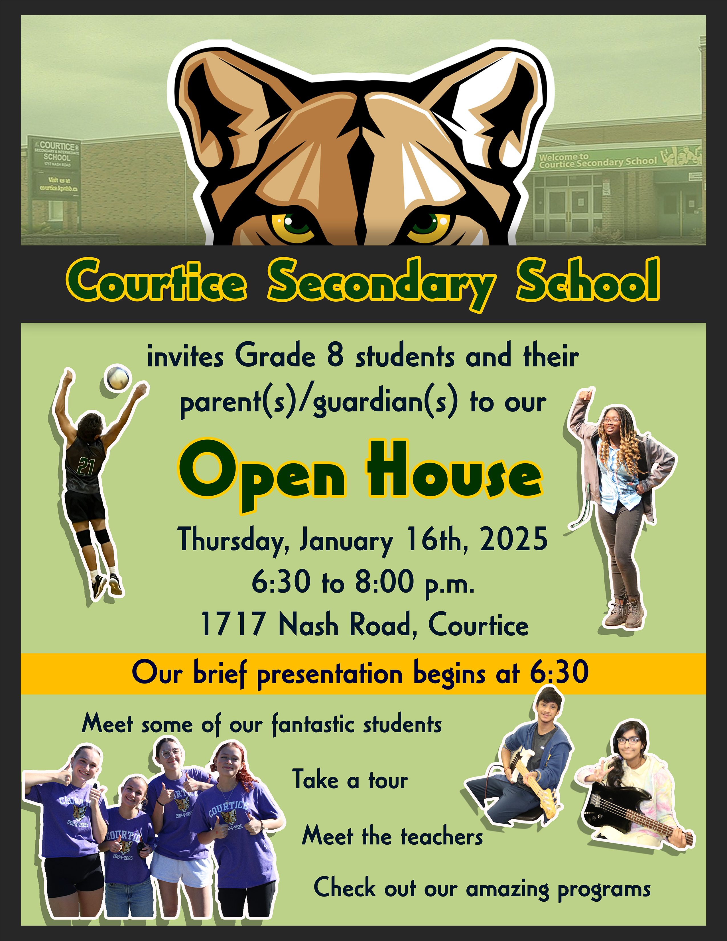 Courtice SS Grade 8 Open House January 16, 2025